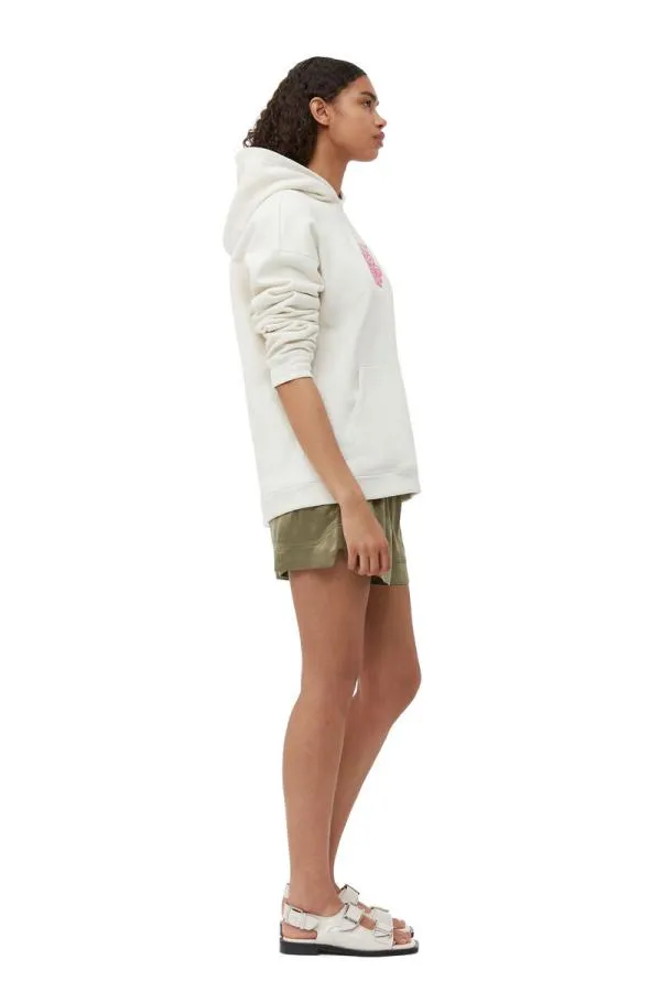 Clothing GANNI Extended Sizes Isoli Flower Oversized Hoodie Egret Clothing GANNI Extended Sizes Isoli Flower Oversized Hoodie Egret