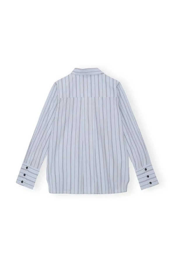 Clothing GANNI Extended Sizes Recut Striped Cotton Shirt Heather