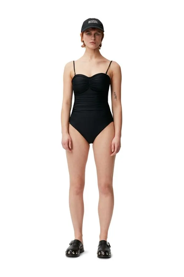 Clothing GANNI Extended Sizes Ruched Swimsuit Black