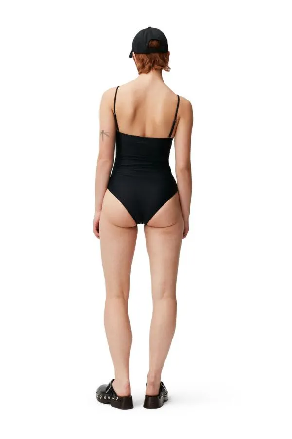 Clothing GANNI Extended Sizes Ruched Swimsuit Black Clothing GANNI Extended Sizes Ruched Swimsuit Black
