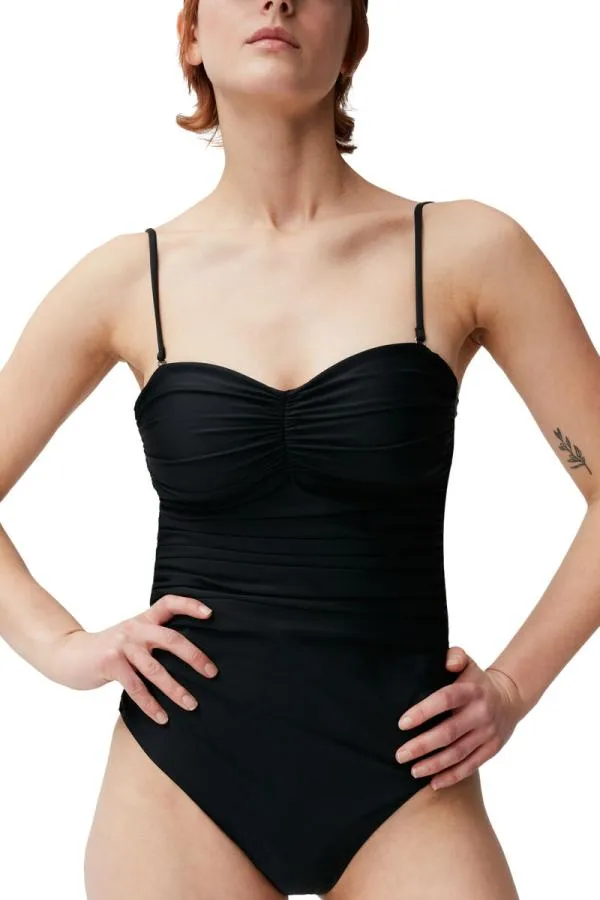 Clothing GANNI Extended Sizes Ruched Swimsuit Black Clothing GANNI Extended Sizes Ruched Swimsuit Black