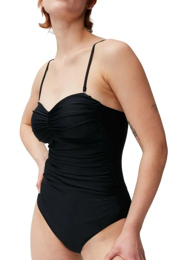 Clothing GANNI Extended Sizes Ruched Swimsuit Black Clothing GANNI Extended Sizes Ruched Swimsuit Black