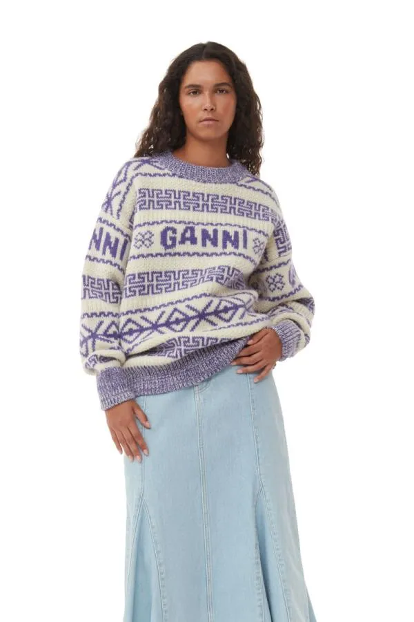 Clothing GANNI Knitwear Wool Pullover Simply Purple