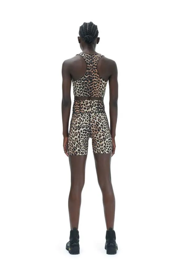 Clothing GANNI Leopard Print Active Ultra High Waist Shorts Leopard