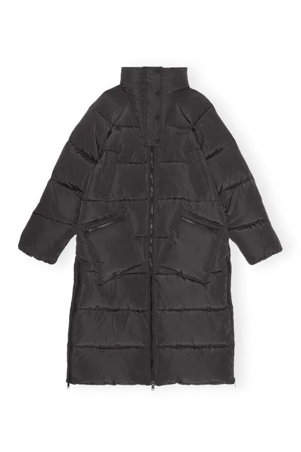Clothing GANNI Outerwear Oversized Tech Puffer Coat Phantom Clothing GANNI Outerwear Oversized Tech Puffer Coat Phantom