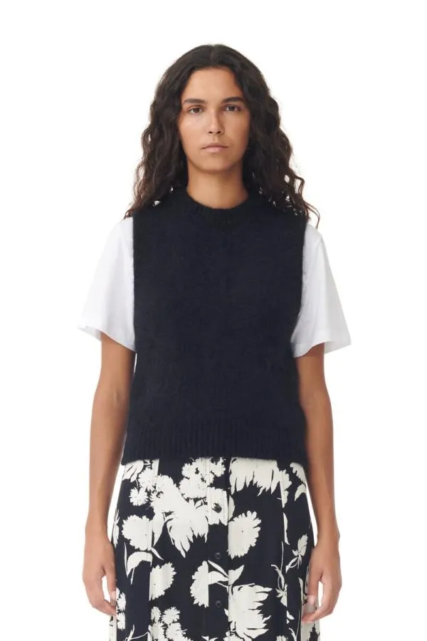 Clothing GANNI Skirts Printed Crepe Long Skirt Black