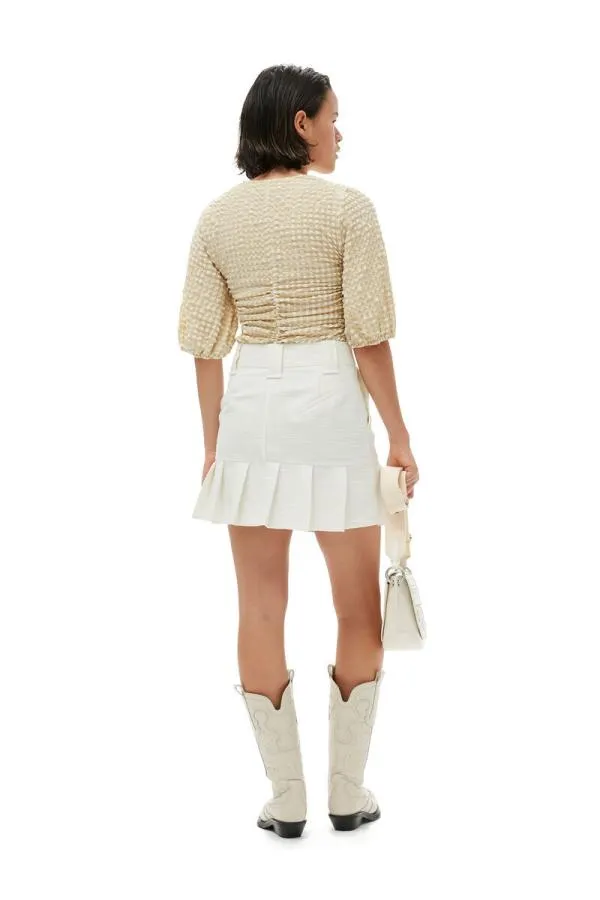 Clothing GANNI Skirts Slub Linen Mini Skirt Egret Clothing GANNI Skirts Slub Linen Mini Skirt Egret