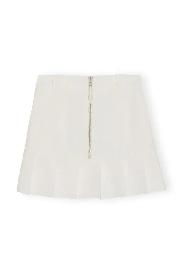 Clothing GANNI Skirts Slub Linen Mini Skirt Egret Clothing GANNI Skirts Slub Linen Mini Skirt Egret
