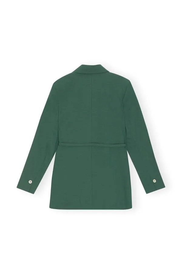 Clothing GANNI Suiting Drapey Melange Blazer Trekking Green Clothing GANNI Suiting Drapey Melange Blazer Trekking Green