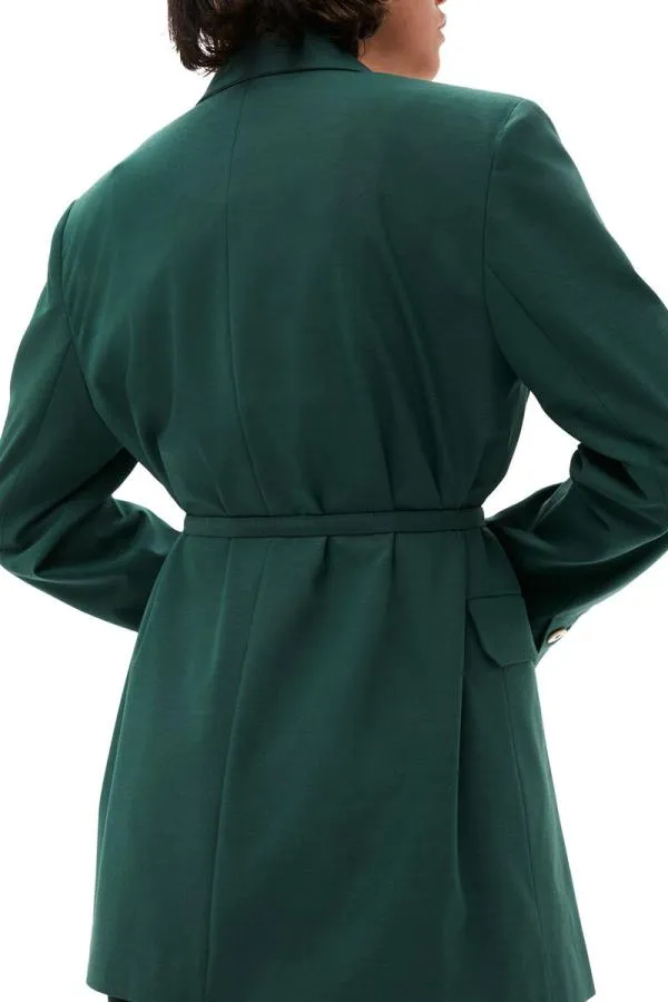 Clothing GANNI Suiting Drapey Melange Blazer Trekking Green Clothing GANNI Suiting Drapey Melange Blazer Trekking Green