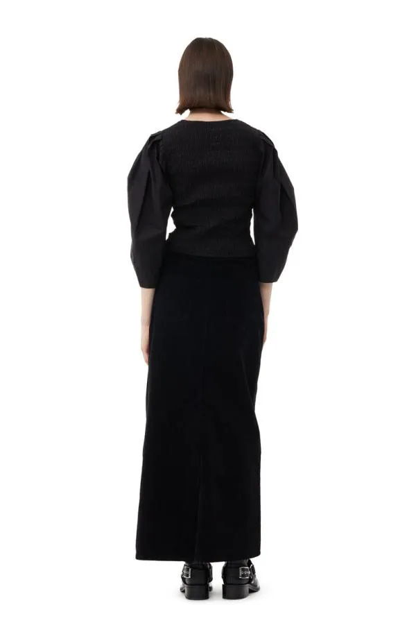 Clothing GANNI Tops Black Cotton Poplin Smock Blouse Black