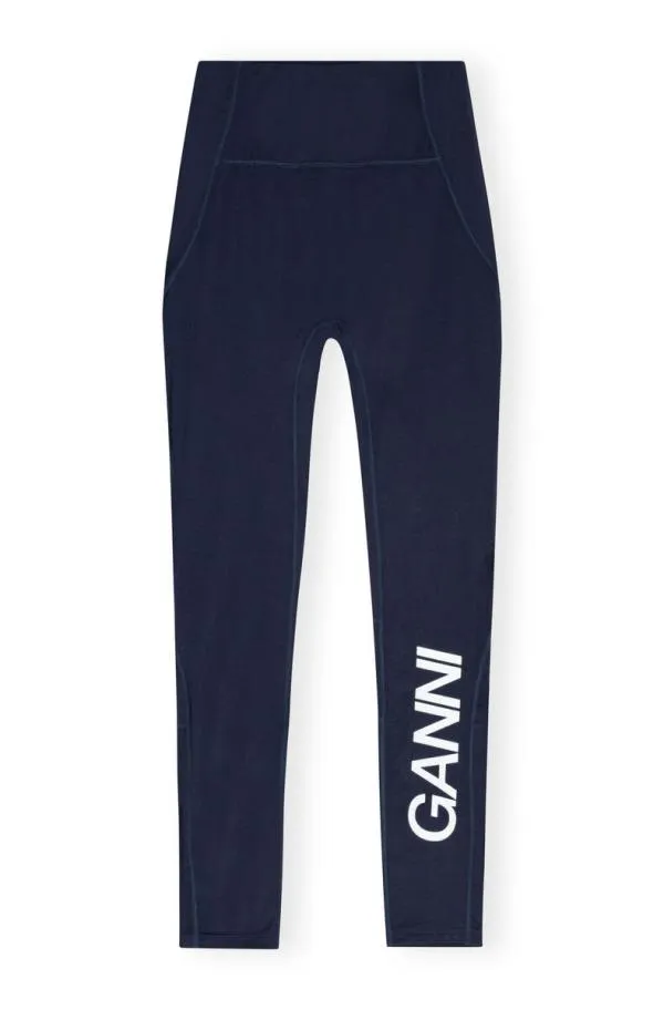 Clothing GANNI Trousers Active Ultra High Waist Tights Sky Captain Clothing GANNI Trousers Active Ultra High Waist Tights Sky Captain