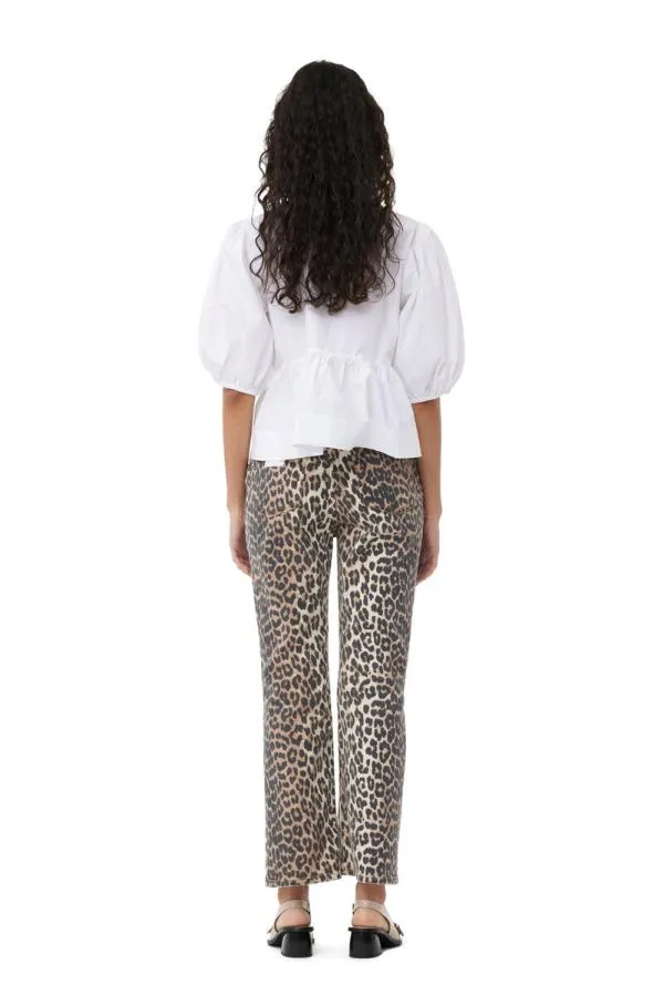 Clothing GANNI Trousers Leopard Betzy Cropped Jeans Leopard Clothing GANNI Trousers Leopard Betzy Cropped Jeans Leopard
