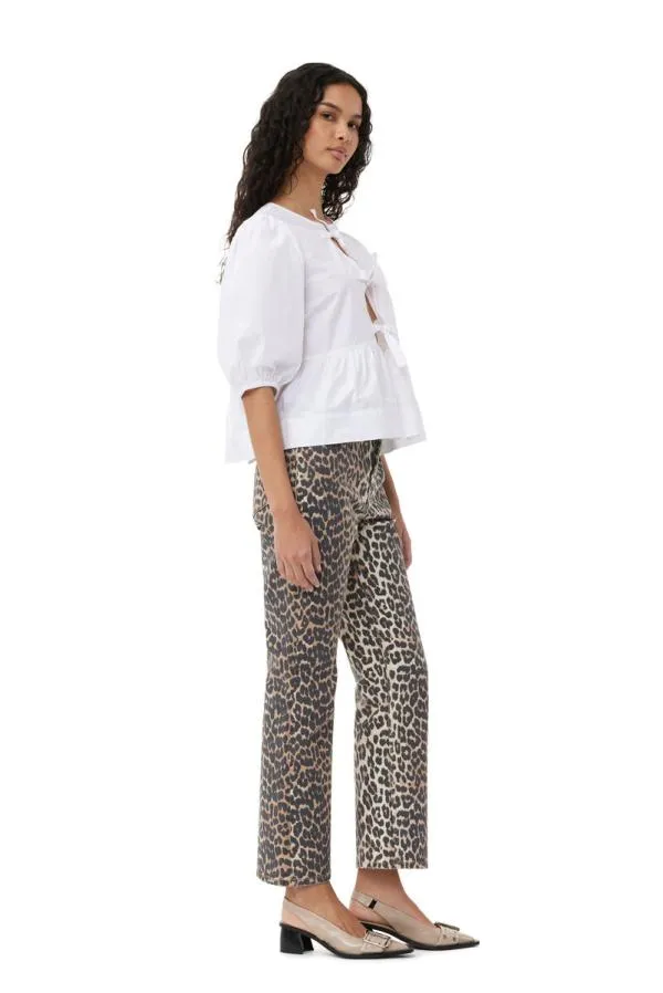 Clothing GANNI Trousers Leopard Betzy Cropped Jeans Leopard Clothing GANNI Trousers Leopard Betzy Cropped Jeans Leopard