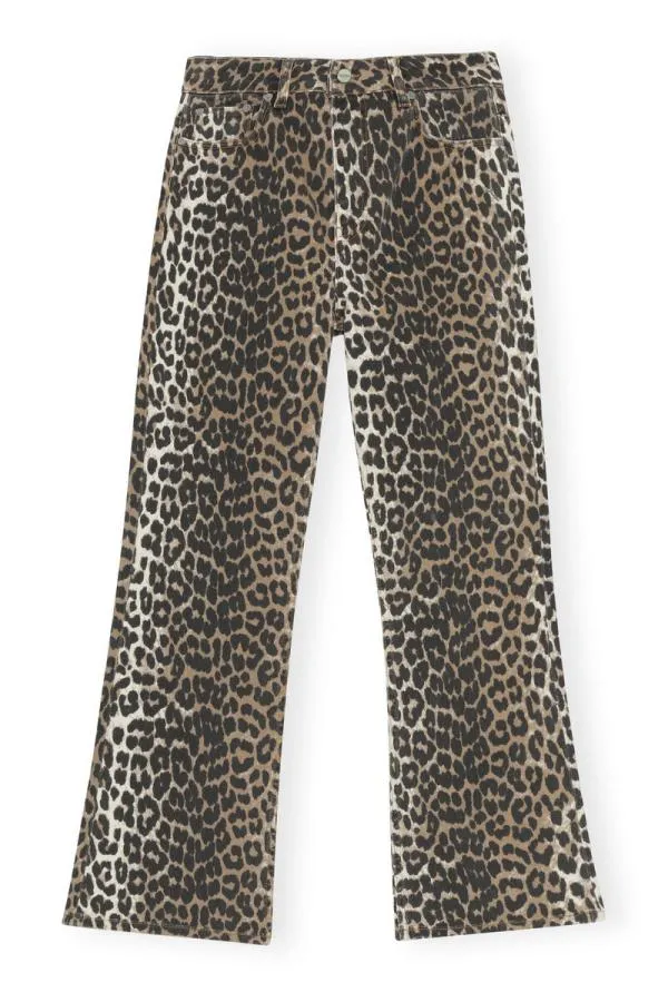 Clothing GANNI Trousers Leopard Betzy Cropped Jeans Leopard Clothing GANNI Trousers Leopard Betzy Cropped Jeans Leopard