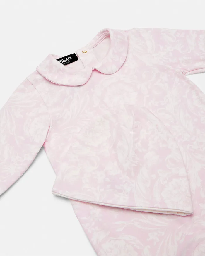 Clothing Kids Versace Barocco Baby Sleepsuit Set Light Pink