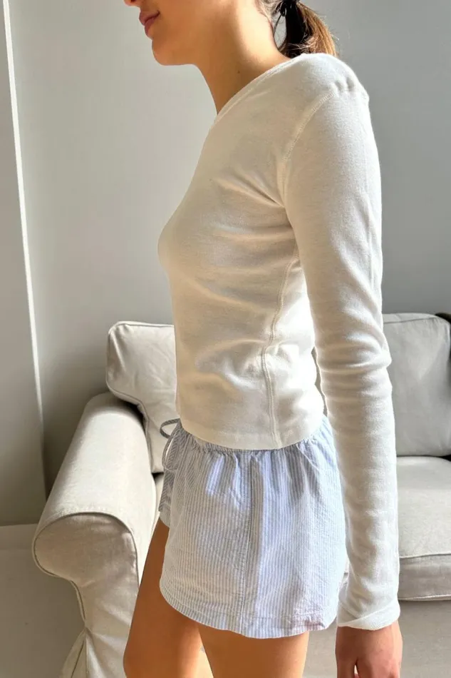 Clothing Kiera Tie Striped Boxer Shorts Brandy Melville SHORTS and SKIRTS