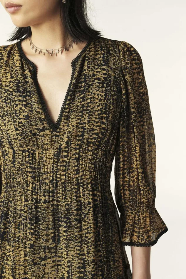 CloviaPrinted Midi Dress Clothing Baandsh Dresses