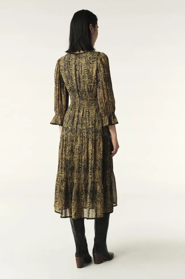 CloviaPrinted Midi Dress Clothing Baandsh Dresses