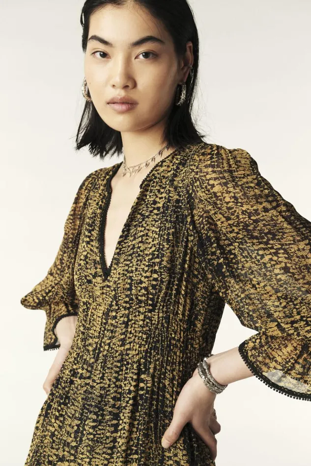 CloviaPrinted Midi Dress Clothing Baandsh Dresses