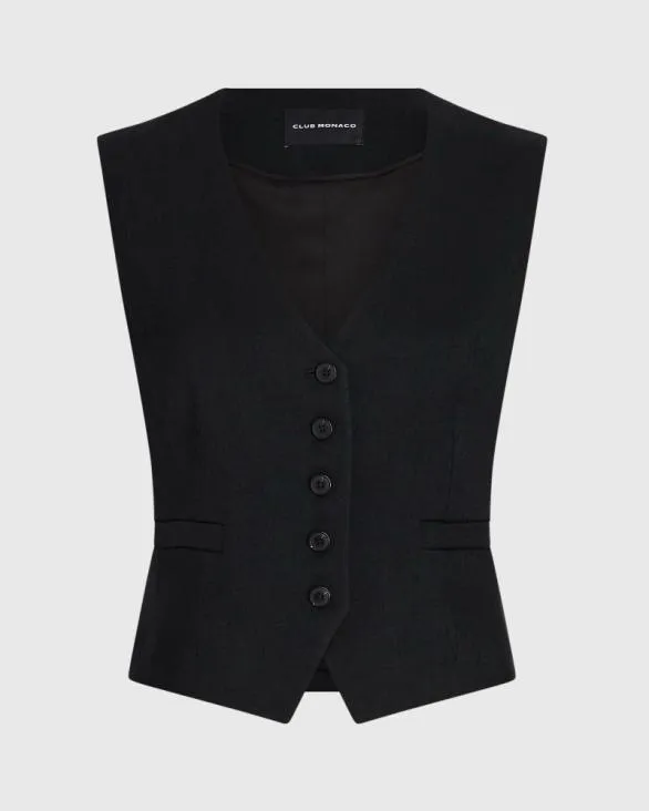 Club Monaco Blazers and Suiting Classic Flawless Vest Black 8211 Women