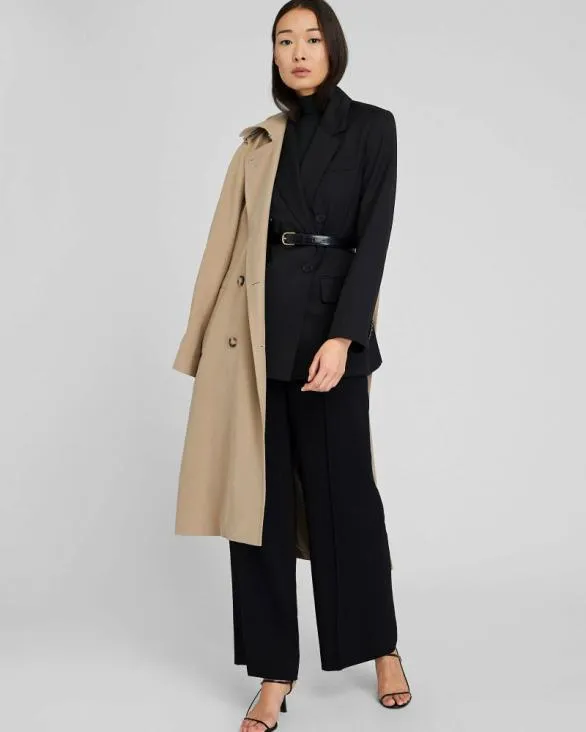 Club Monaco Blazers and Suiting Lightweight Wool Relaxed Double Breasted Blazer Black 8211 Women