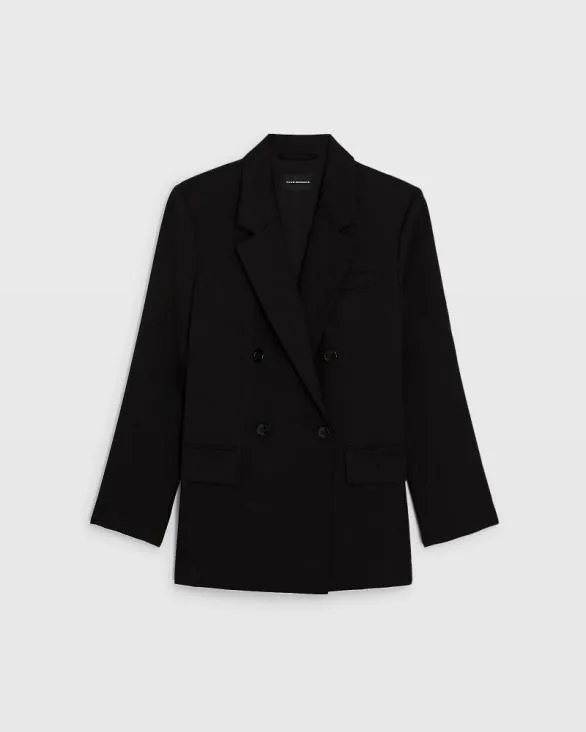 Club Monaco Blazers and Suiting Lightweight Wool Relaxed Double Breasted Blazer Black 8211 Women