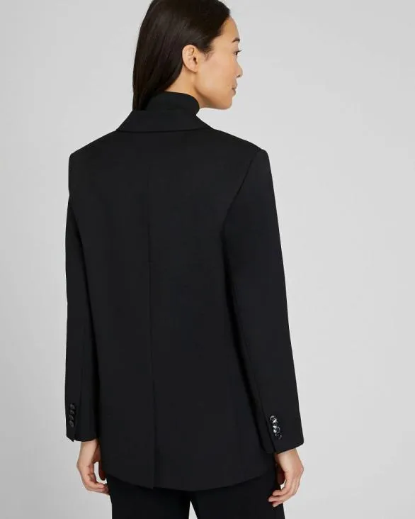 Club Monaco Blazers and Suiting Lightweight Wool Relaxed Double Breasted Blazer Black 8211 Women