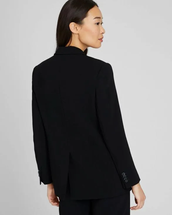Club Monaco Blazers and Suiting Relaxed SingleBreasted Crepe Blazer Black 8211 Women