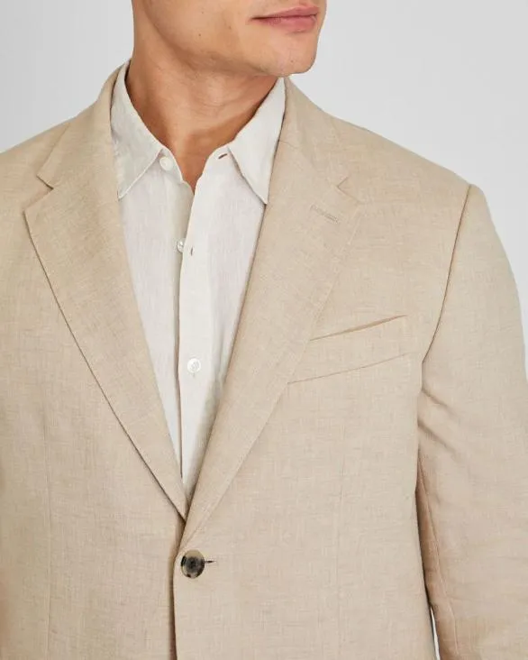 Club Monaco Blazers and Suiting Tech Linen Suit Blazer Light Khaki Mix 8211 Men