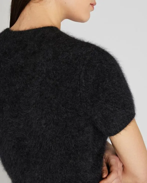 Club Monaco Cashmere Brushed Cashmere ShortSleeve Sweater Charcoal 8211 Women