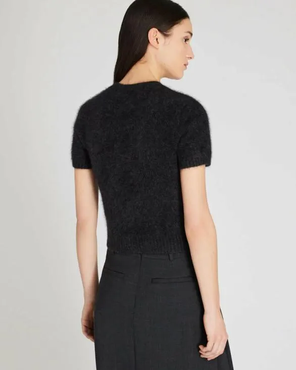Club Monaco Cashmere Brushed Cashmere ShortSleeve Sweater Charcoal 8211 Women