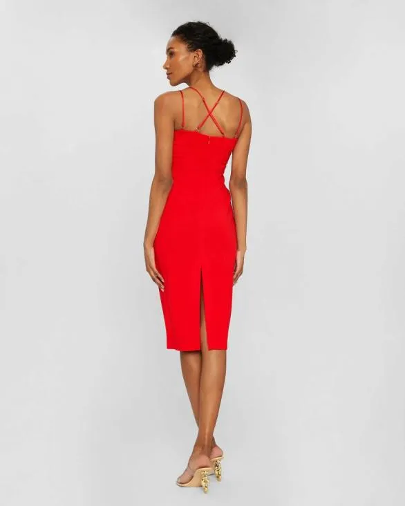 Club Monaco Dresses and Jumpsuits Front Twist Midi Dress Red 8211 Women