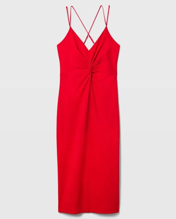 Club Monaco Dresses and Jumpsuits Front Twist Midi Dress Red 8211 Women