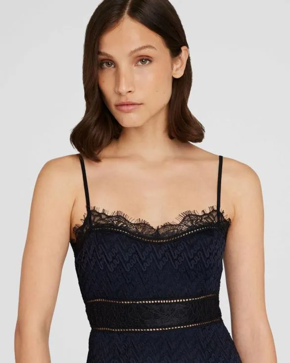 Club Monaco Dresses and Jumpsuits Lace Insert Midi Dress Toast Black Combo 8211 Women
