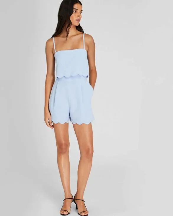 Club Monaco Dresses and Jumpsuits Overlay Romper Light Blue 8211 Women