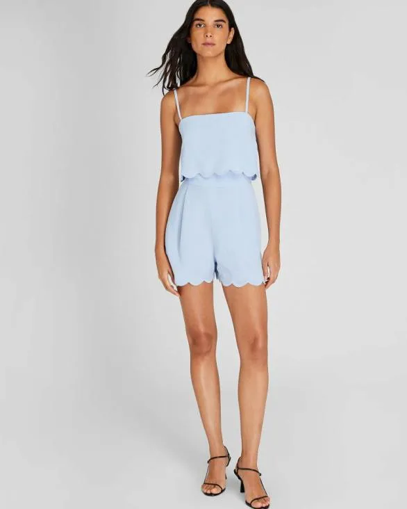 Club Monaco Dresses and Jumpsuits Overlay Romper Light Blue 8211 Women