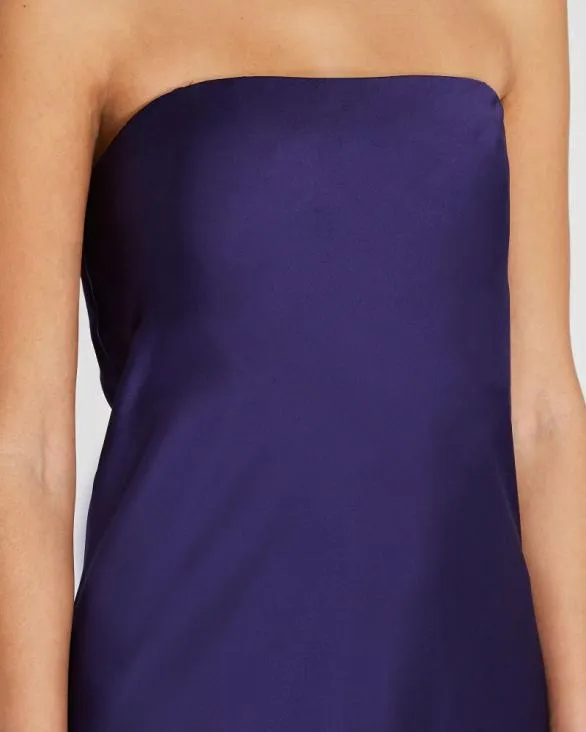 Club Monaco Dresses and Jumpsuits Strapless Silk Charmeuse Maxi Dress Dark Purple 8211 Women