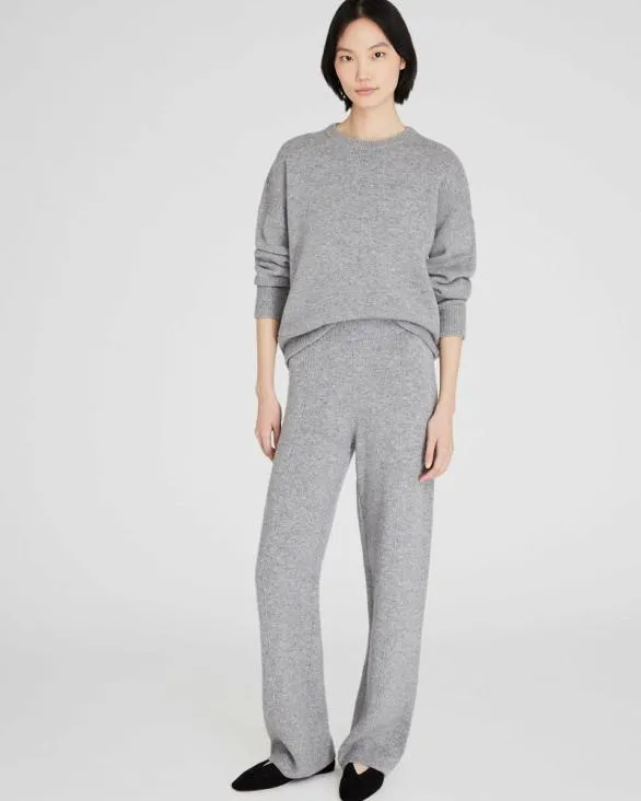 Club Monaco Loungewear Cashmere Blend DoubleFaced Pant Medium Heather Grey 8211 Women