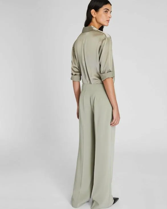 Club Monaco Pants HighRise Fluid Crepe Trouser Oak 8211 Women