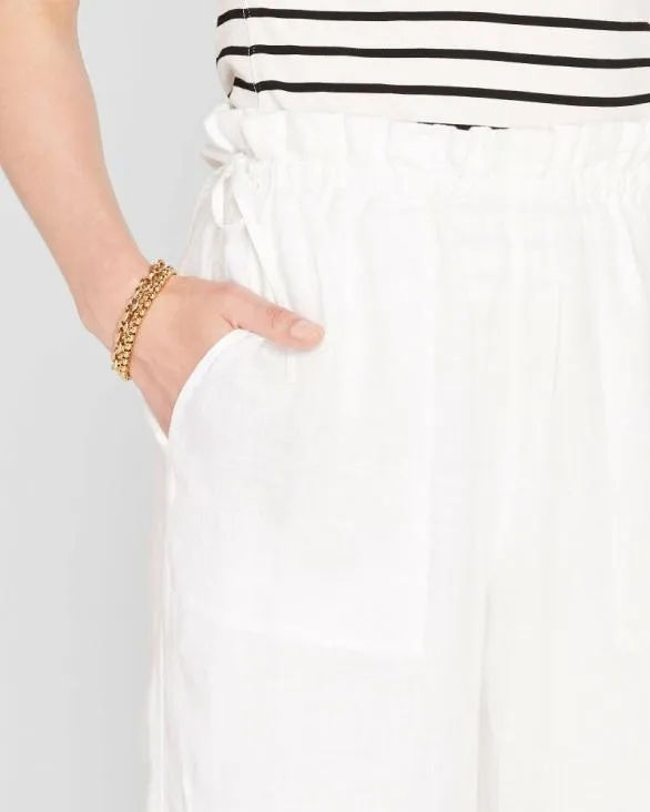 Club Monaco Pants Linen Side Tie Pant White 8211 Women
