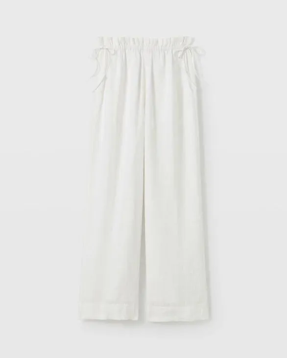 Club Monaco Pants Linen Side Tie Pant White 8211 Women