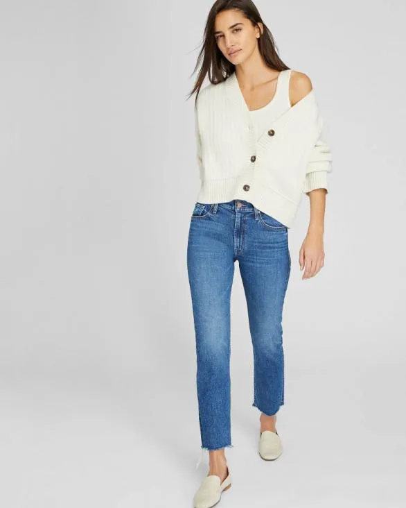 Club Monaco Pants MOTHER Mid Rise Rider Ankle Fray Jeans Denim 8211 Women