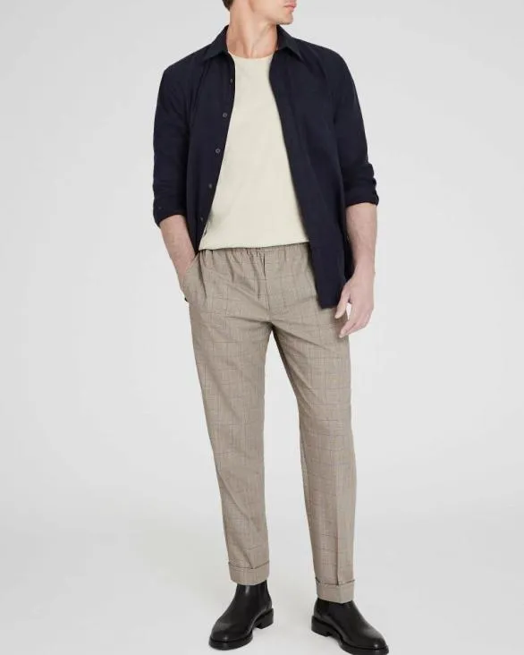 Club Monaco Pants Pattern Elasticated Trouser Khaki 8211 Men