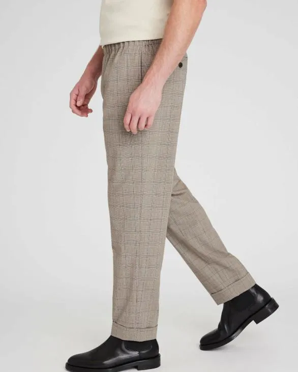 Club Monaco Pants Pattern Elasticated Trouser Khaki 8211 Men