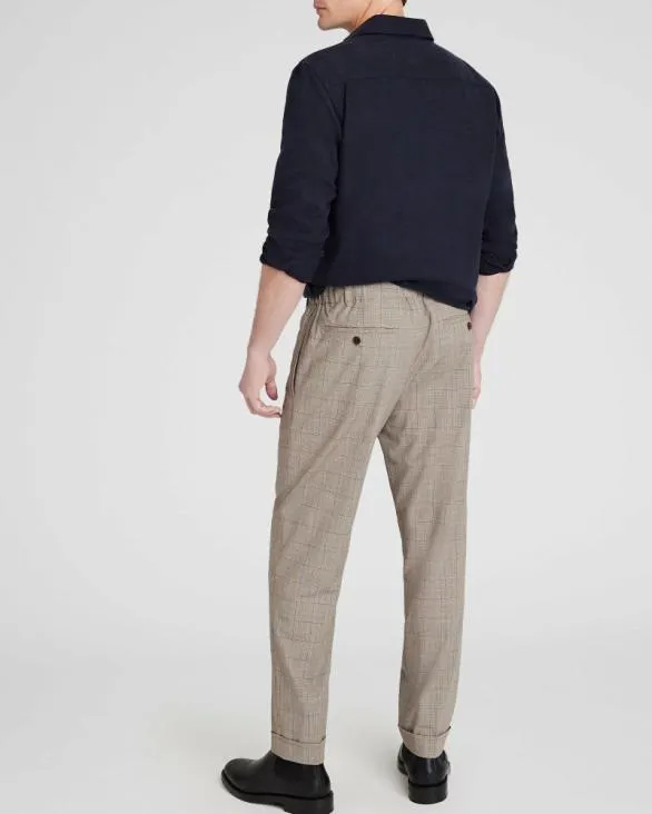 Club Monaco Pants Pattern Elasticated Trouser Khaki 8211 Men