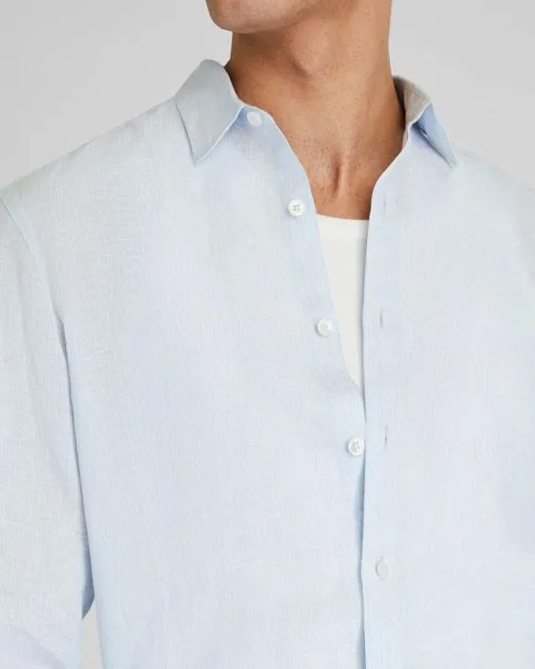 Club Monaco Shirts Carlo Bassetti Italian Linen Stripe Shirt Blue White Stripe 8211 Men