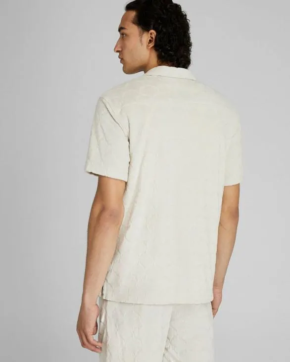 Club Monaco Shirts Jacquard Toweling Shirt Light Khaki 8211 Men