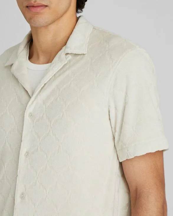 Club Monaco Shirts Jacquard Toweling Shirt Light Khaki 8211 Men