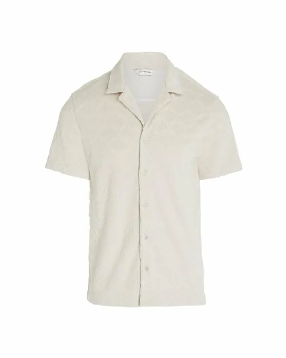 Club Monaco Shirts Jacquard Toweling Shirt Light Khaki 8211 Men